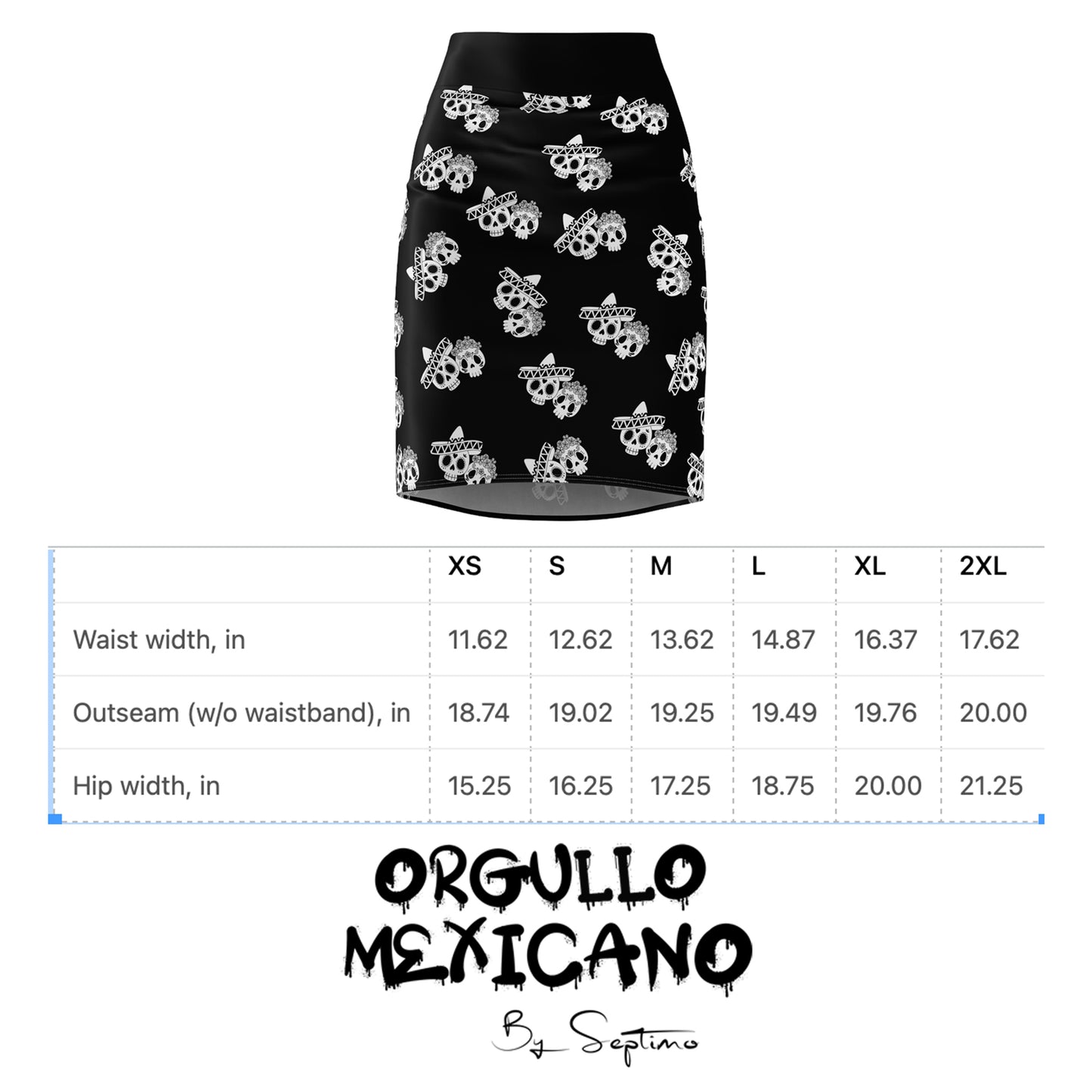 FALDA CALABERAS PAREJA CHARROS MEXICANOS Women's Pencil Skirt