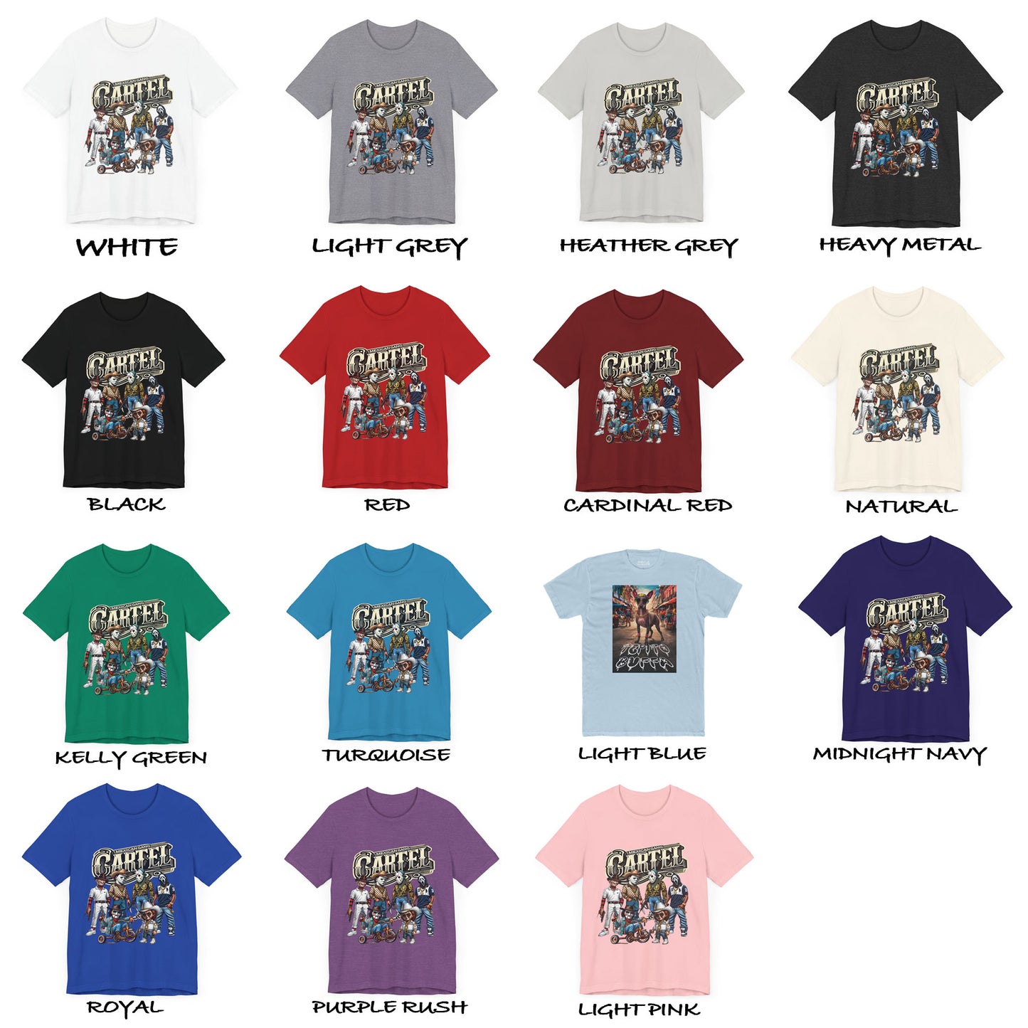 CARTEL HALLOWEEN DISENO ESTILO MEXICANO , Unisex Cotton Crew Tee