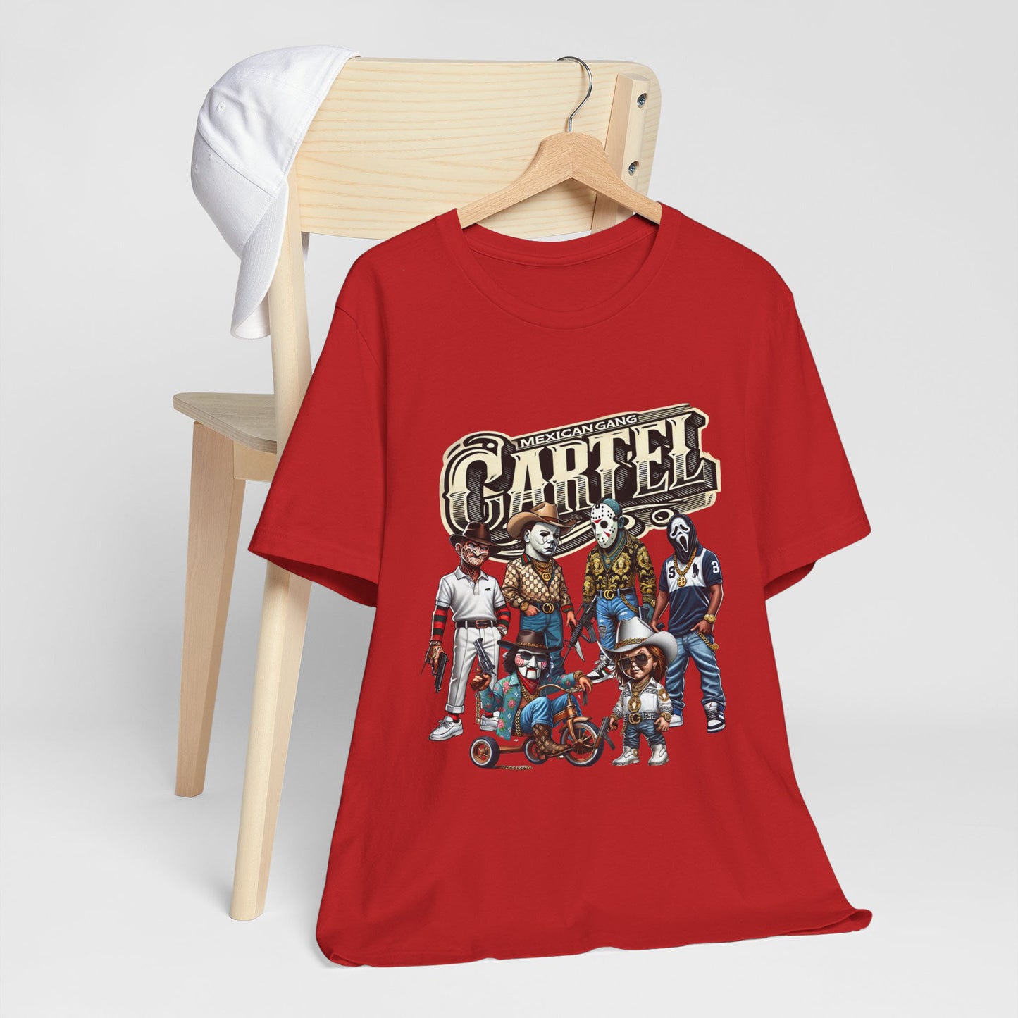 CARTEL HALLOWEEN DISENO ESTILO MEXICANO , Unisex Cotton Crew Tee