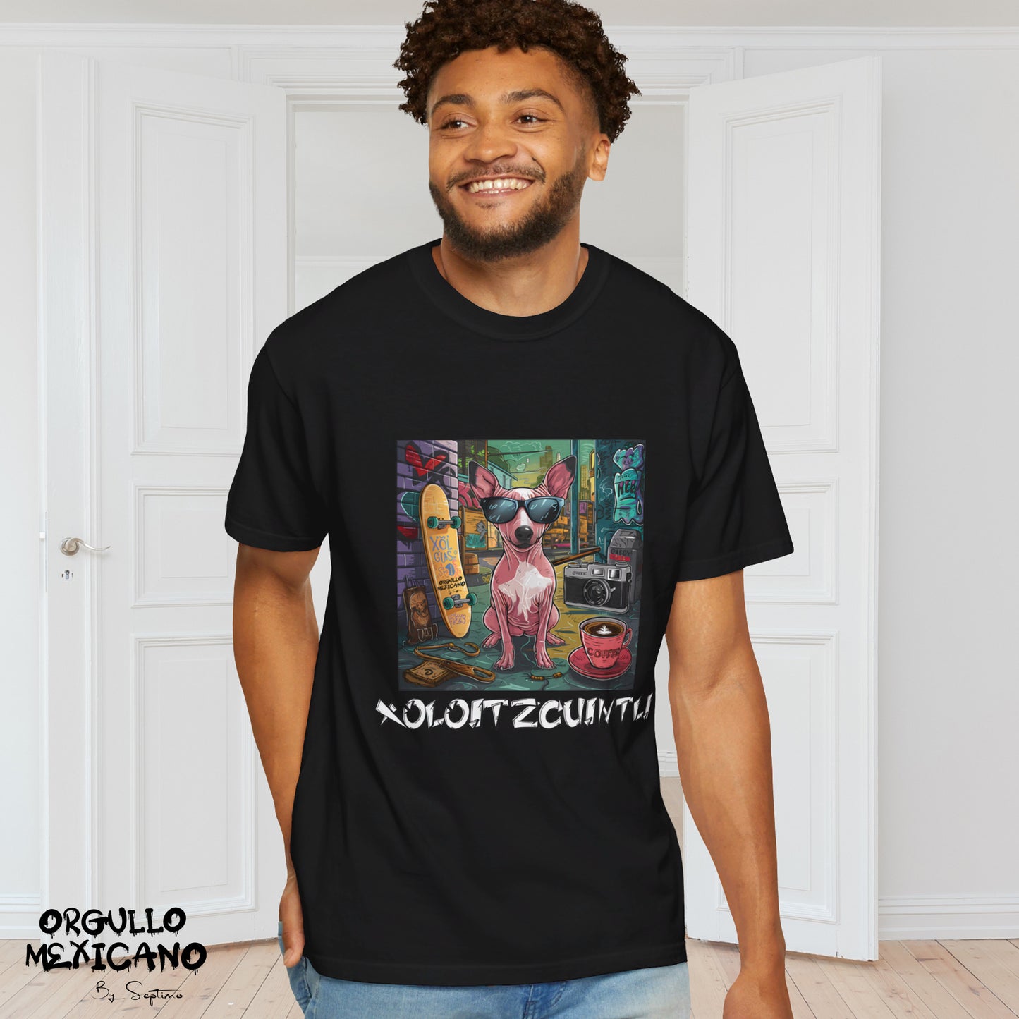 PERRO XOLOITZCUINTLI URBANO COOL Unisex Cotton Crew Tee