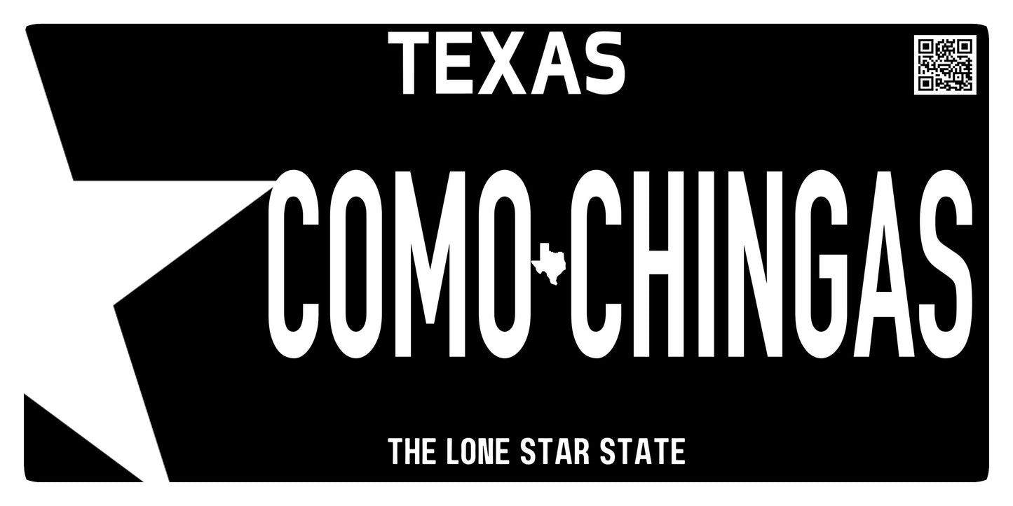 Placa TEXAS Personalizada con Tu Nombre o Frase | TEXAS BLANCO Y NEGRO | DISENO NUEVO Y DISENO 0XIDADO - Regalo Exclusivo