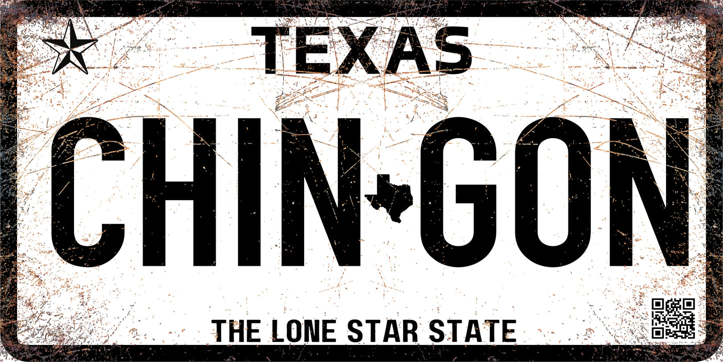 Placa TEXAS Personalizada con Tu Nombre o Frase | TEXAS BLANCO Y NEGRO | DISENO NUEVO Y DISENO 0XIDADO - Regalo Exclusivo
