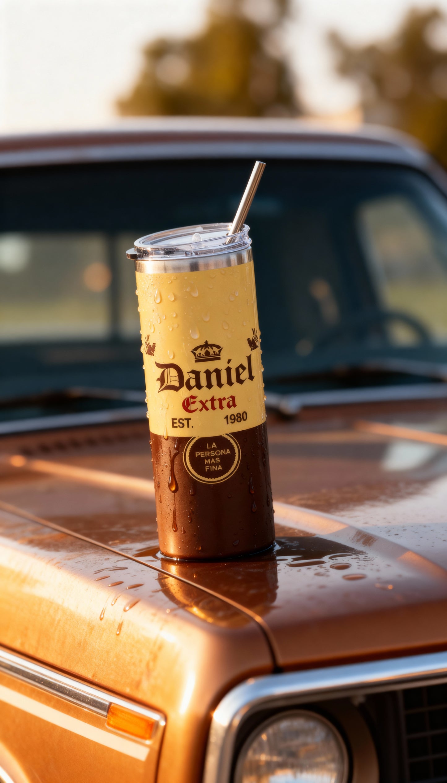 Tumbler personalizado 20oz – Con tu nombre y fecha, pa’ la raza fina