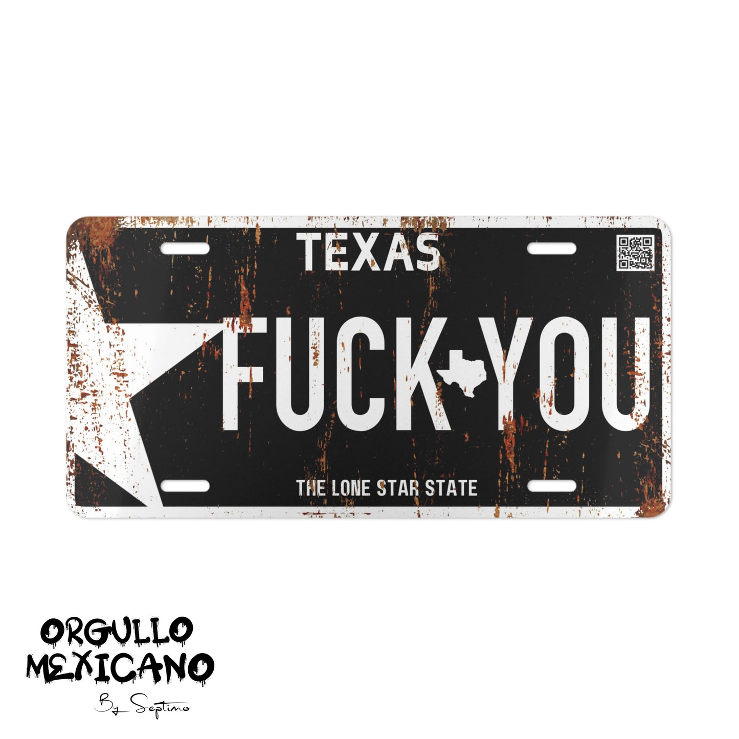 Placa TEXAS Personalizada con Tu Nombre o Frase | TEXAS BLANCO Y NEGRO | DISENO NUEVO Y DISENO 0XIDADO - Regalo Exclusivo