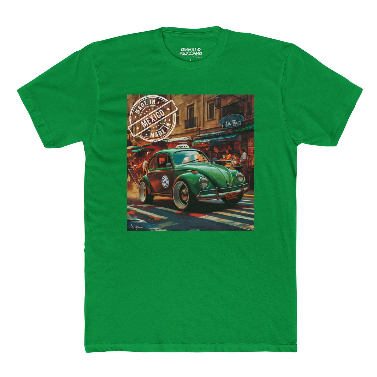 VOCHO TAXI MEXICANO, LOGO HECHO EN MEXICO  Unisex Cotton Crew Tee