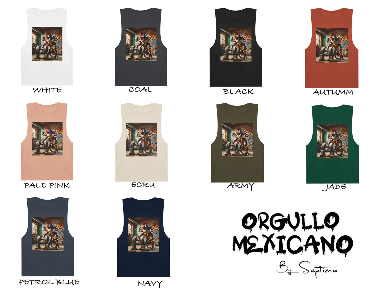 AJOLOTE MEXICANO BODYBUILDING,Unisex Barnard Tank