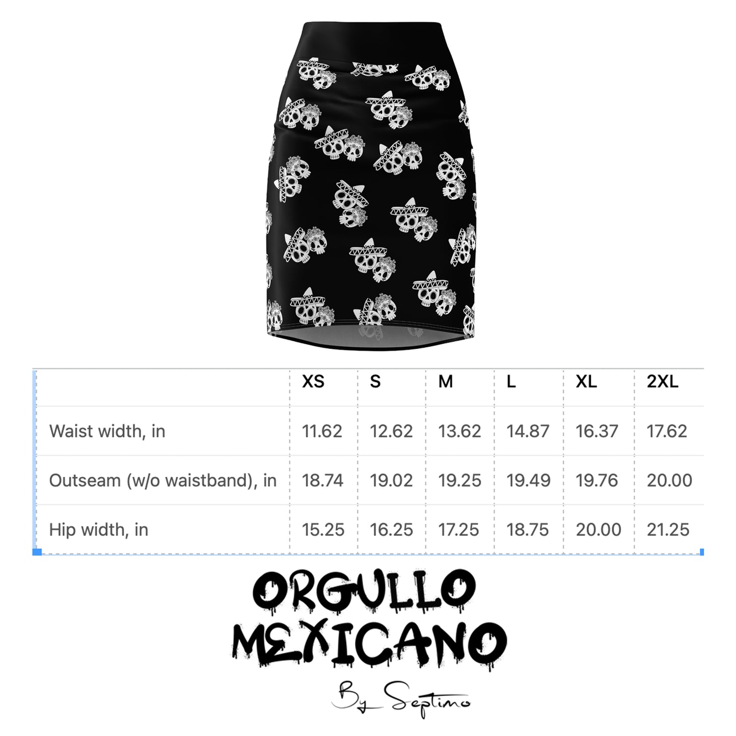 FALDA CALABERAS PAREJA CHARROS MEXICANOS  Women's Pencil Skirt