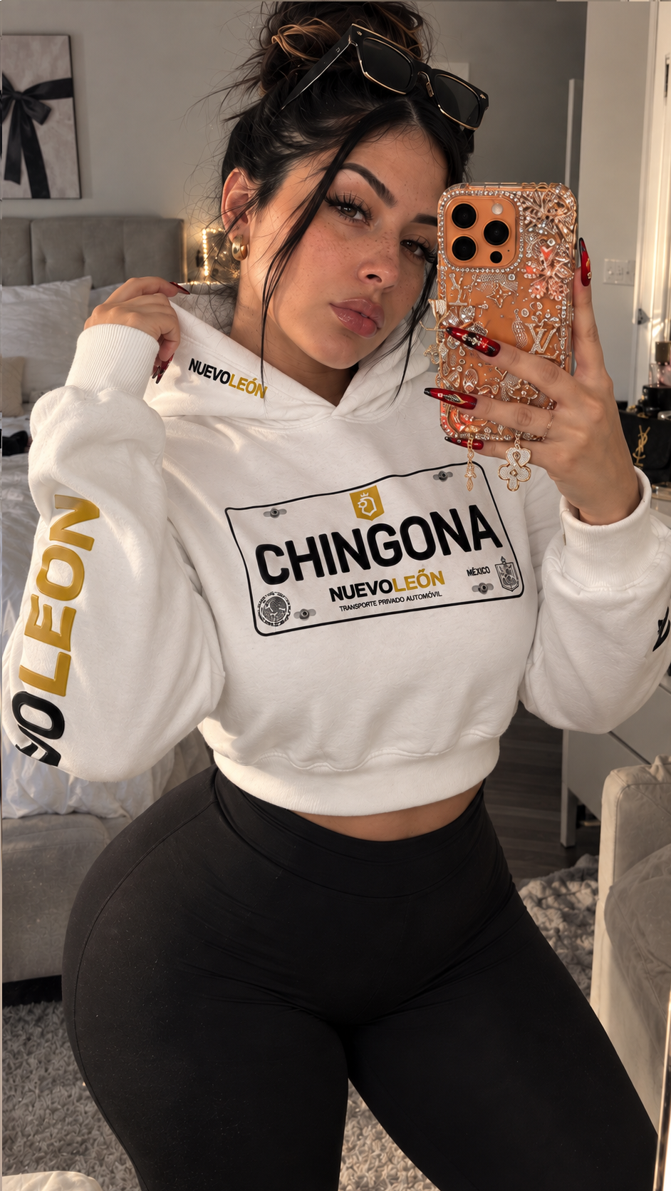 Sudadera Personalizada de tu Estado de México 🇲🇽 | Placa con Tu Texto + Estado en Mangas y Gorro | Hoodie Mexicana Personalizada