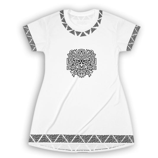 VESTIDO TIPO PLAYERA CULTURA MAYA, T-Shirt Dress