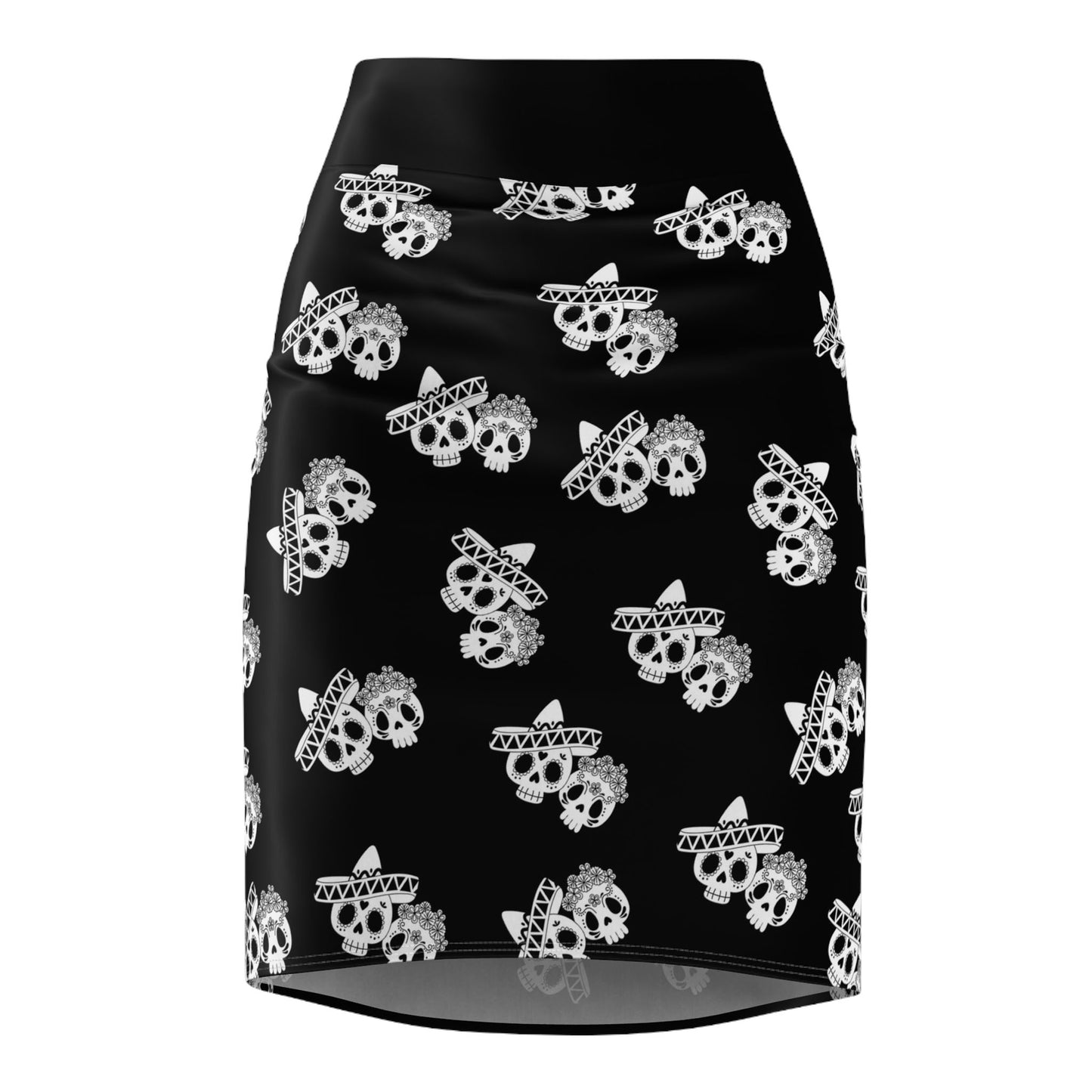 FALDA CALABERAS PAREJA CHARROS MEXICANOS  Women's Pencil Skirt