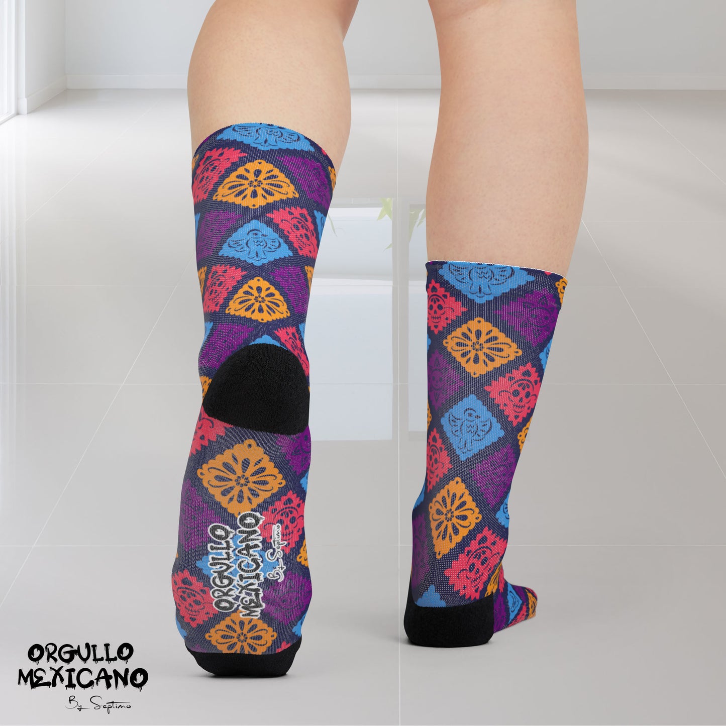 CALCETAS DISEÑO PAPEL PICADO MEXICANO , socks polyester