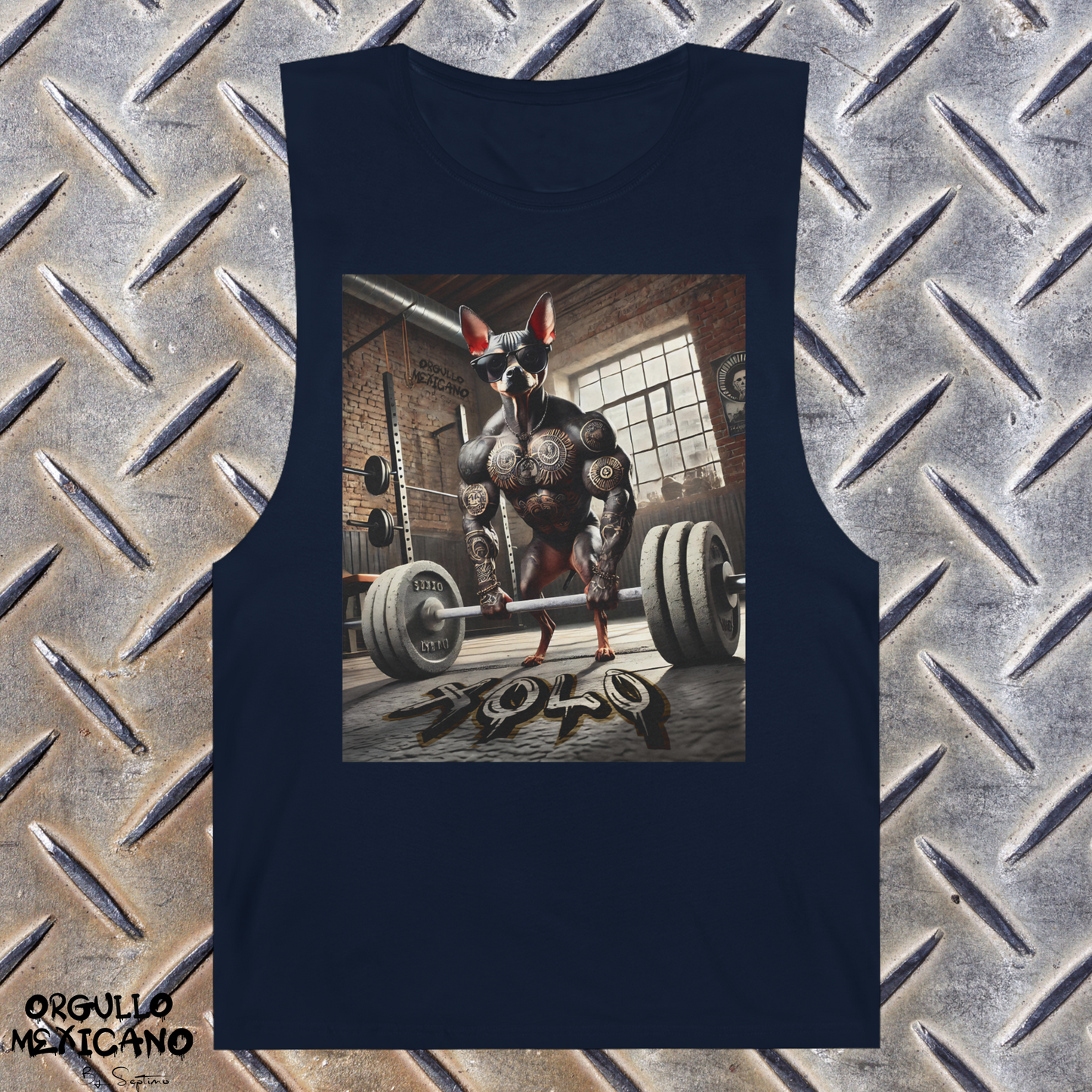 PERRO XOLOITZCUINTLI BODYBUILDING,Unisex Barnard Tank