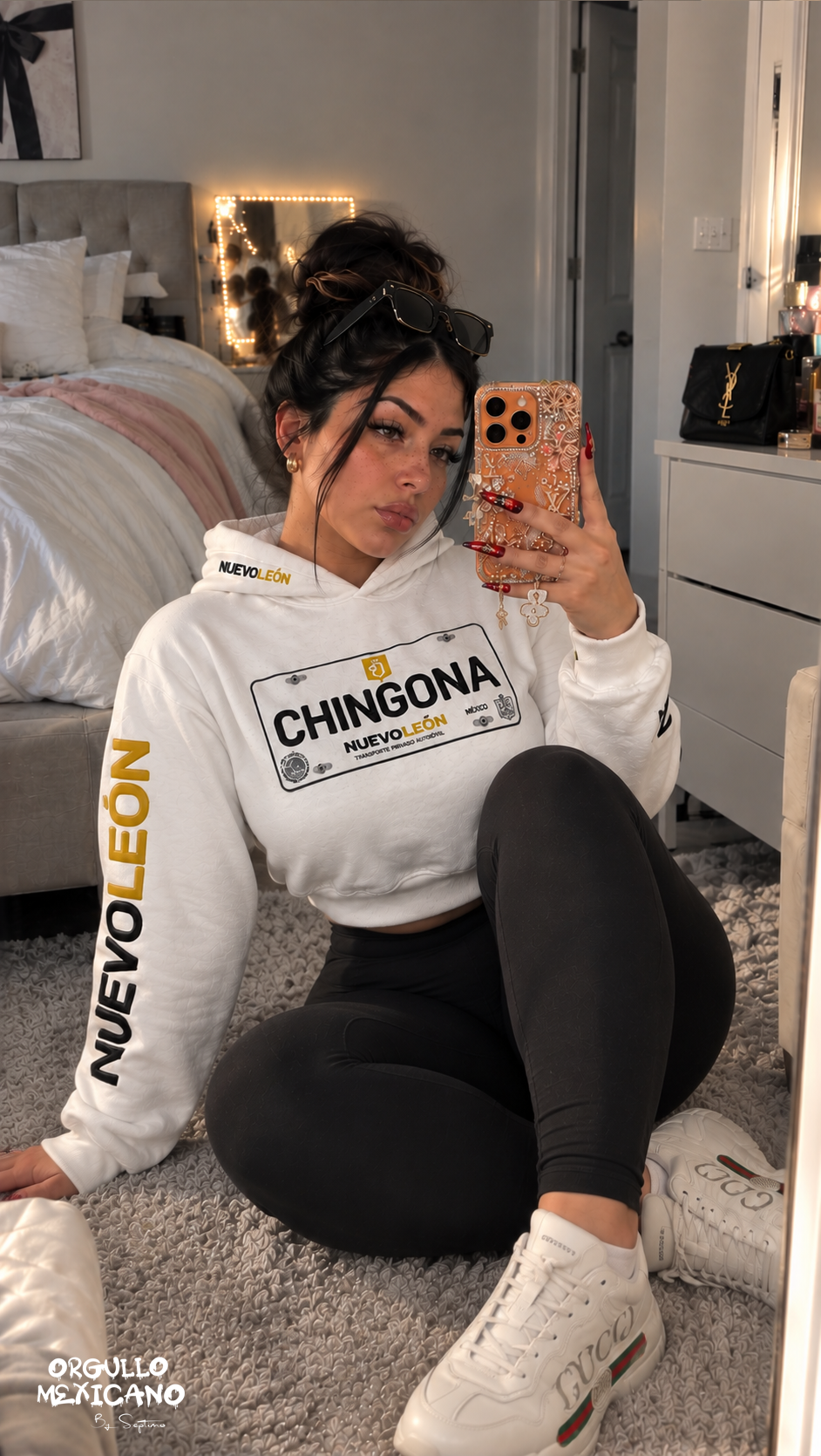 Sudadera Personalizada de tu Estado de México 🇲🇽 | Placa con Tu Texto + Estado en Mangas y Gorro | Hoodie Mexicana Personalizada