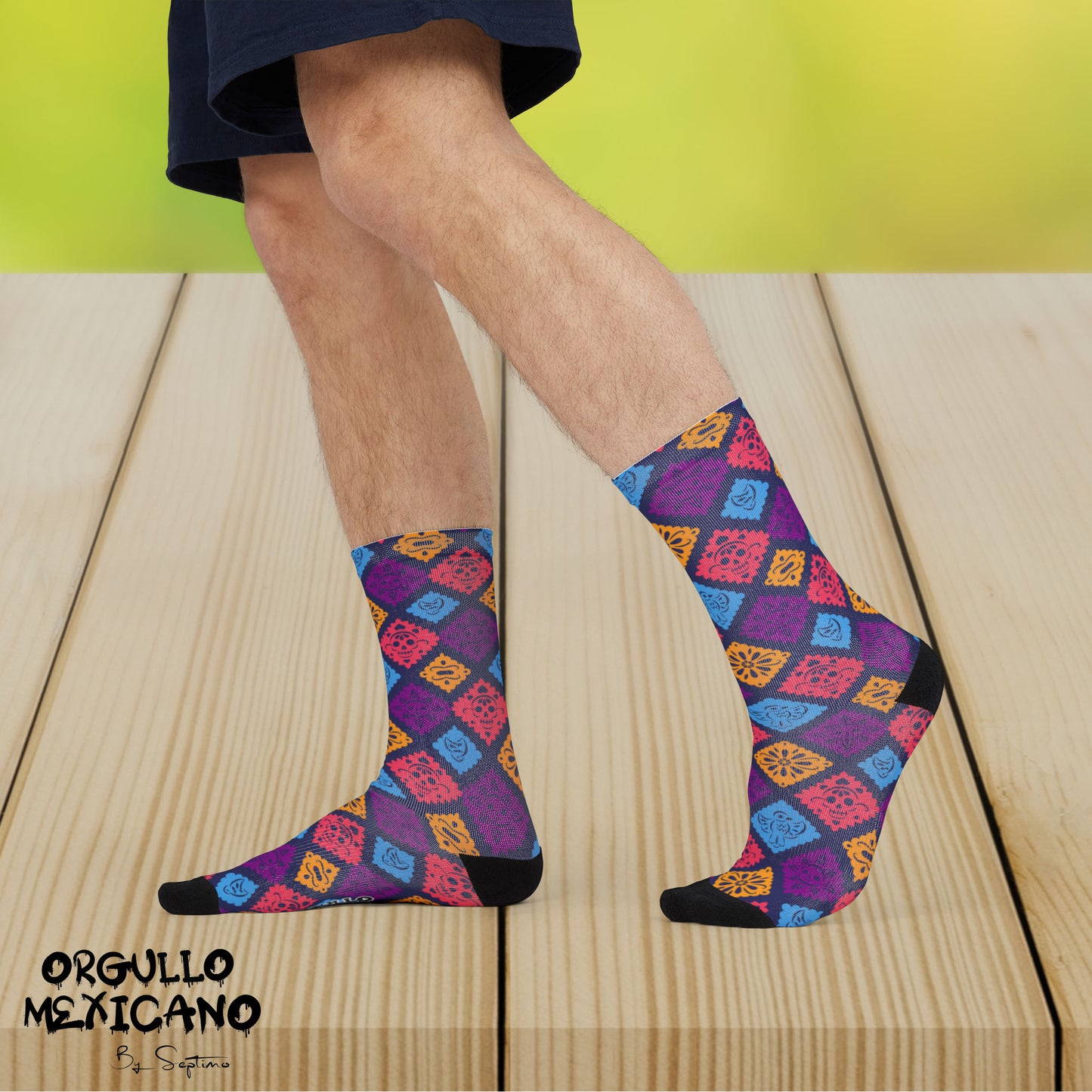 CALCETAS DISEÑO PAPEL PICADO MEXICANO , socks polyester