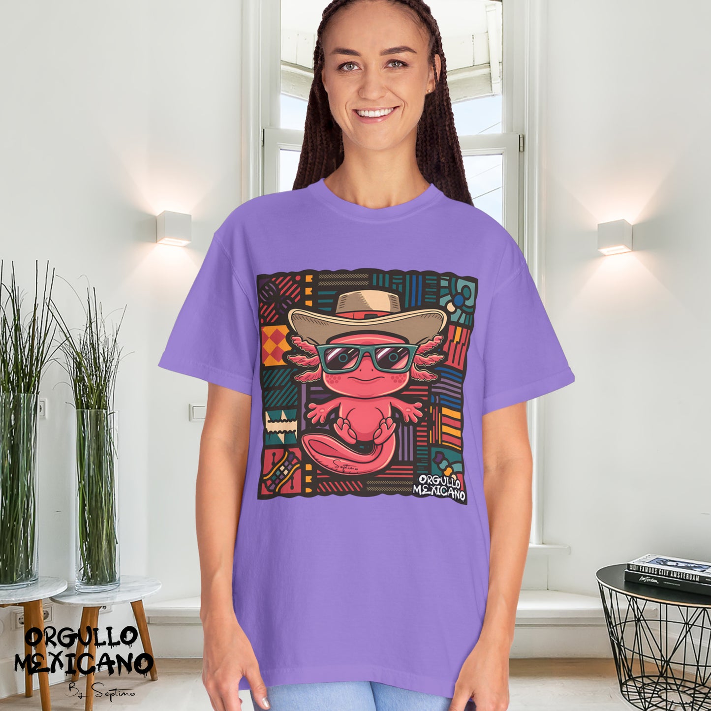 AJOLOTE MEXICANO SOMBRERO Unisex Cotton Crew Tee