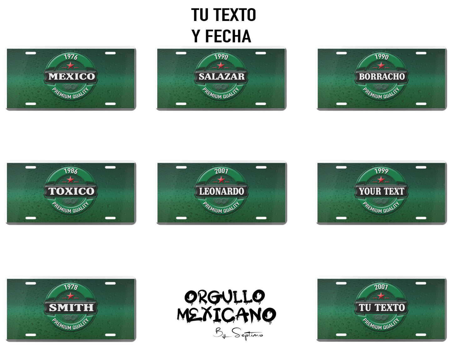 Placa para Auto BEER LOGO Personalizada con Tu Nombre Y Fecha| |  DISENO DE LUJO- Regalo Exclusivo