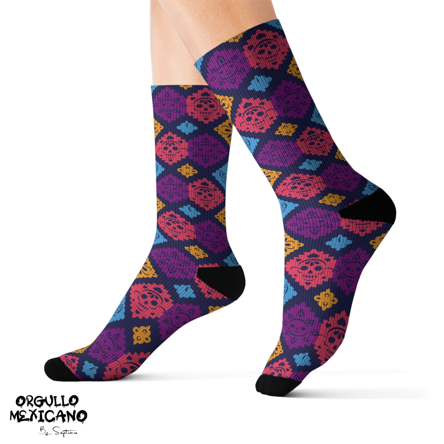 CALCETAS DISEÑO PAPEL PICADO MEXICANO , socks polyester