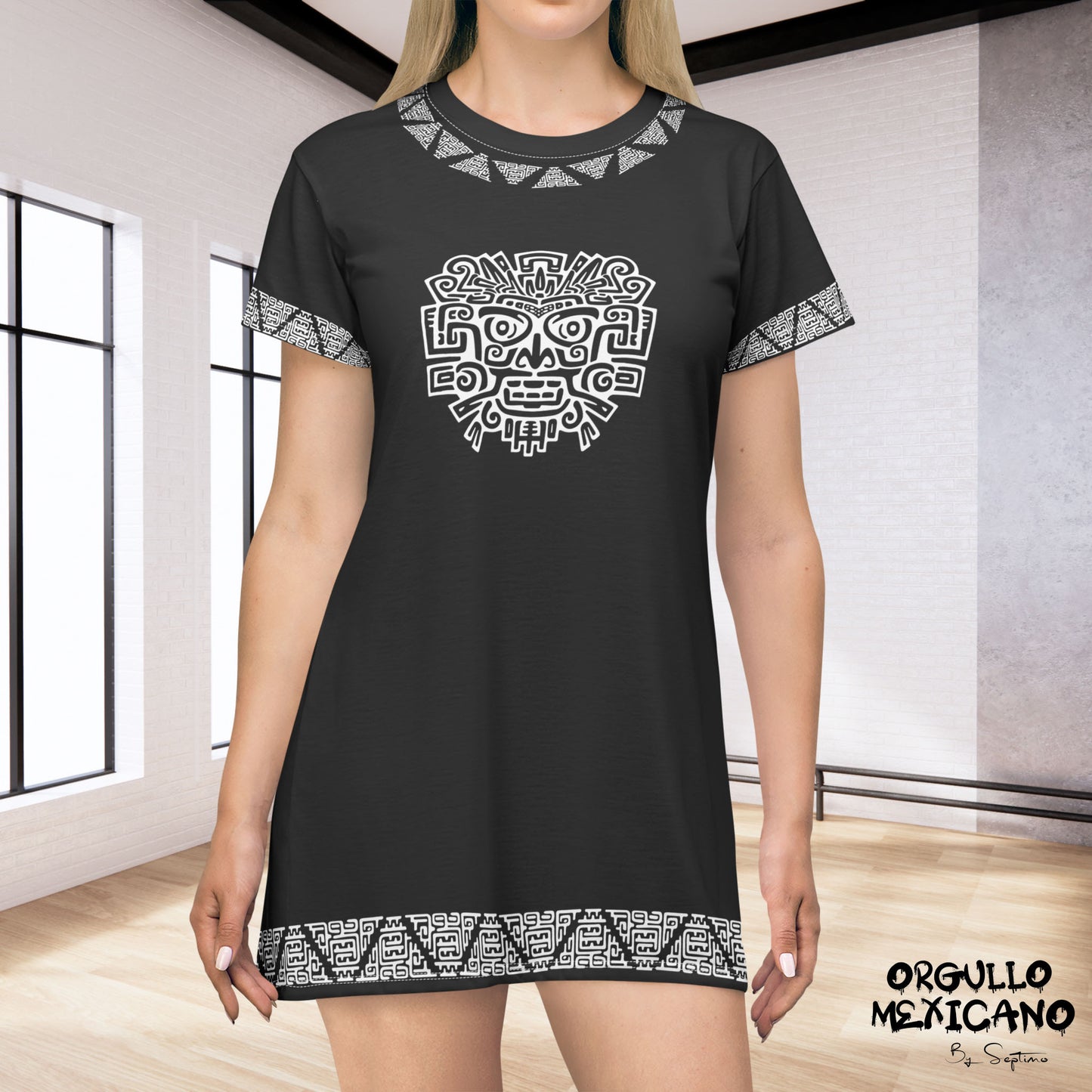 VESTIDO TIPO PLAYERA CULTURA MAYA, T-Shirt Dress