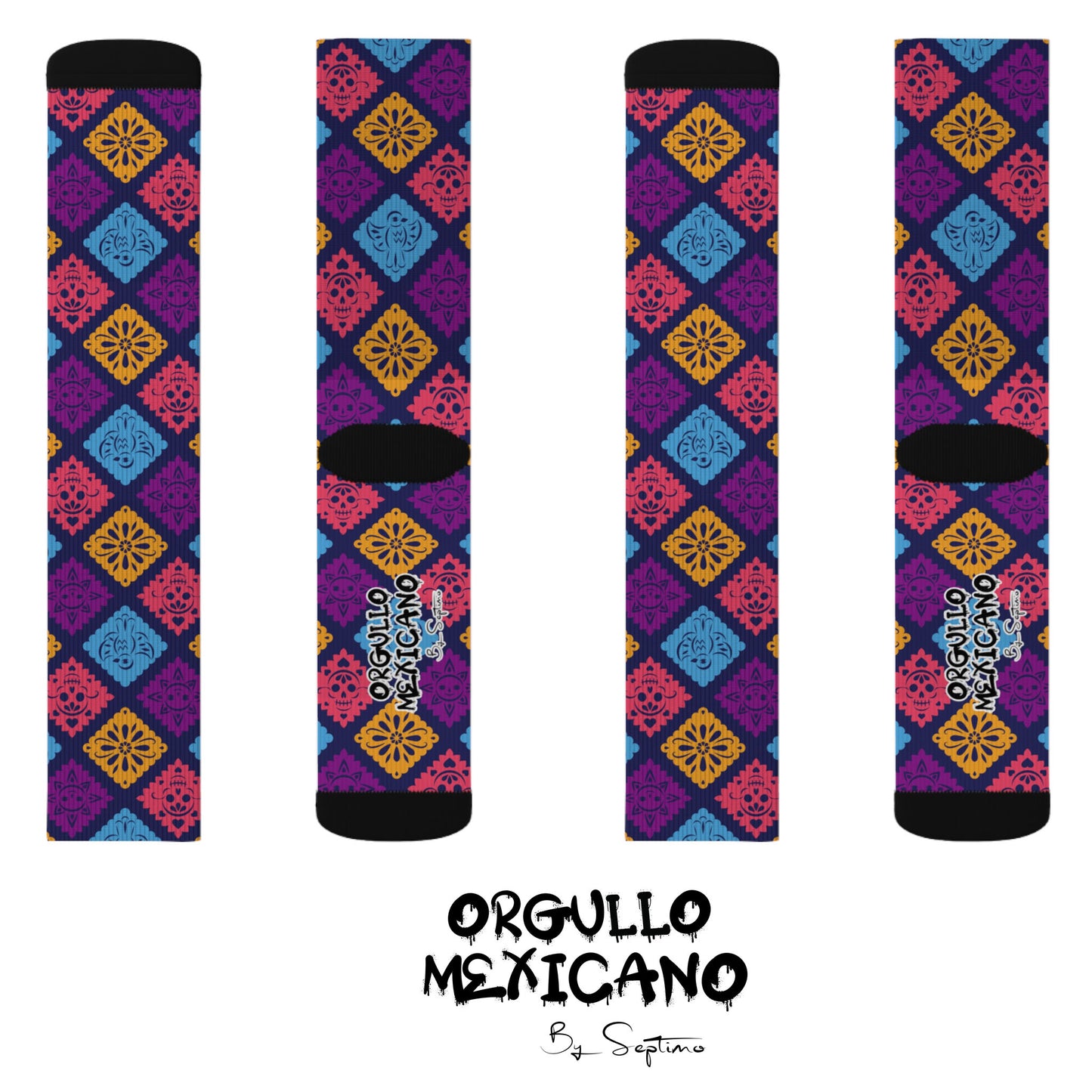 CALCETAS DISEÑO PAPEL PICADO MEXICANO , socks polyester