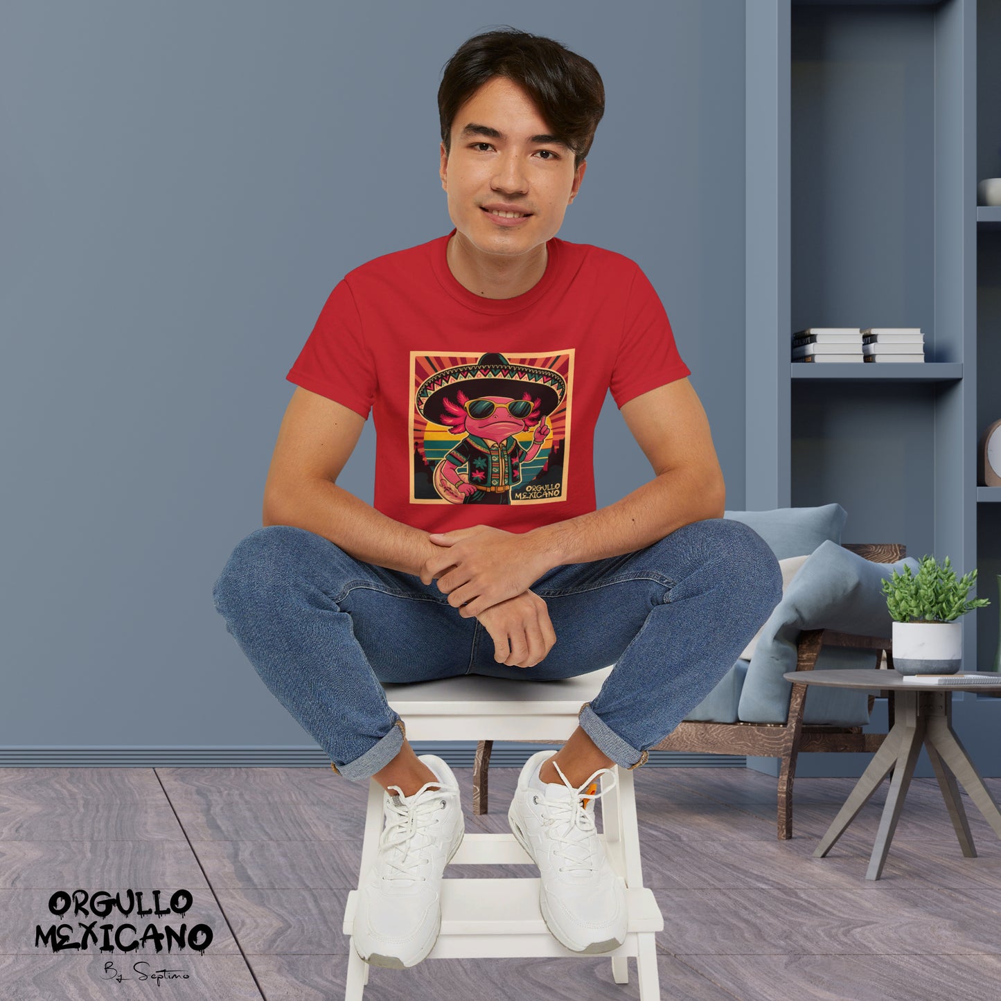 AJOLOTE CHARRO MEXICANO Unisex Cotton Crew Tee