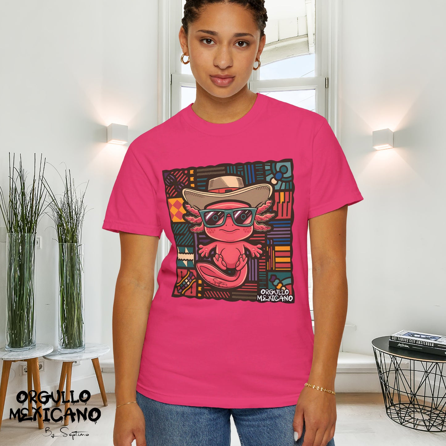 AJOLOTE MEXICANO SOMBRERO Unisex Cotton Crew Tee