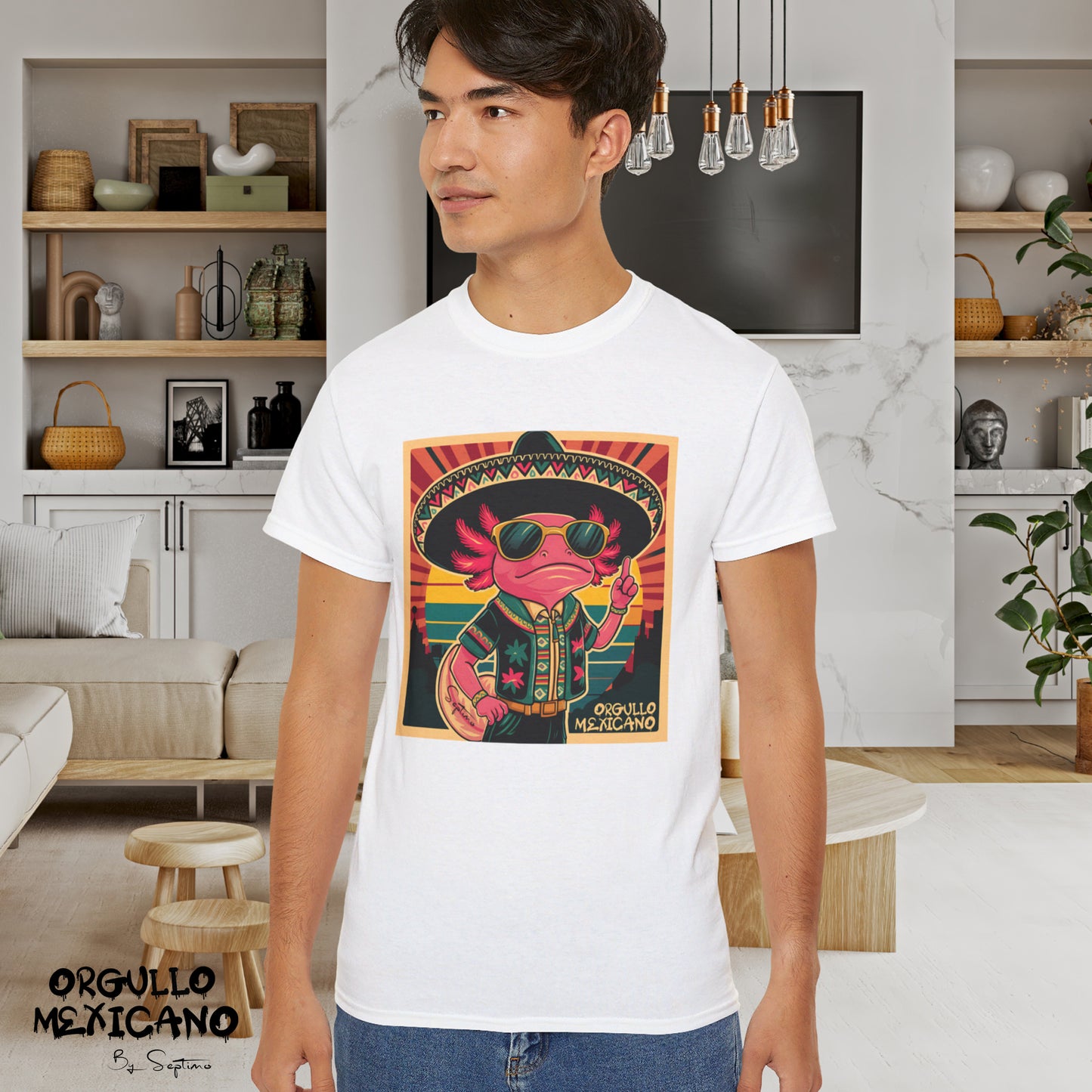 AJOLOTE CHARRO MEXICANO Unisex Cotton Crew Tee