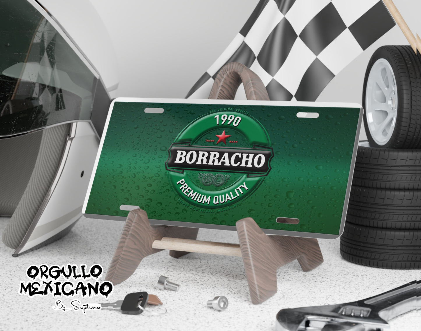 Placa para Auto BEER LOGO Personalizada con Tu Nombre Y Fecha| |  DISENO DE LUJO- Regalo Exclusivo