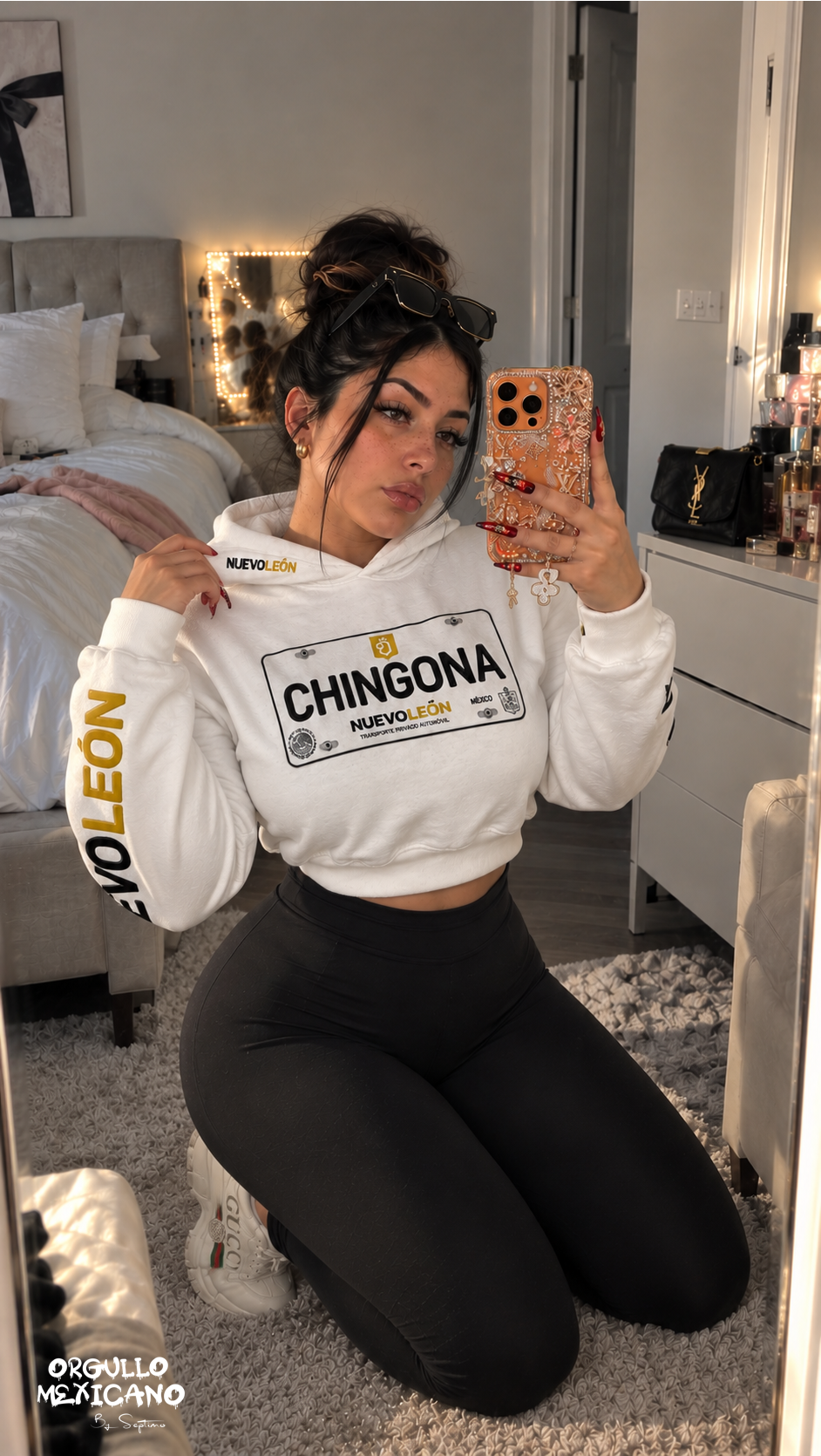 Sudadera Personalizada de tu Estado de México 🇲🇽 | Placa con Tu Texto + Estado en Mangas y Gorro | Hoodie Mexicana Personalizada