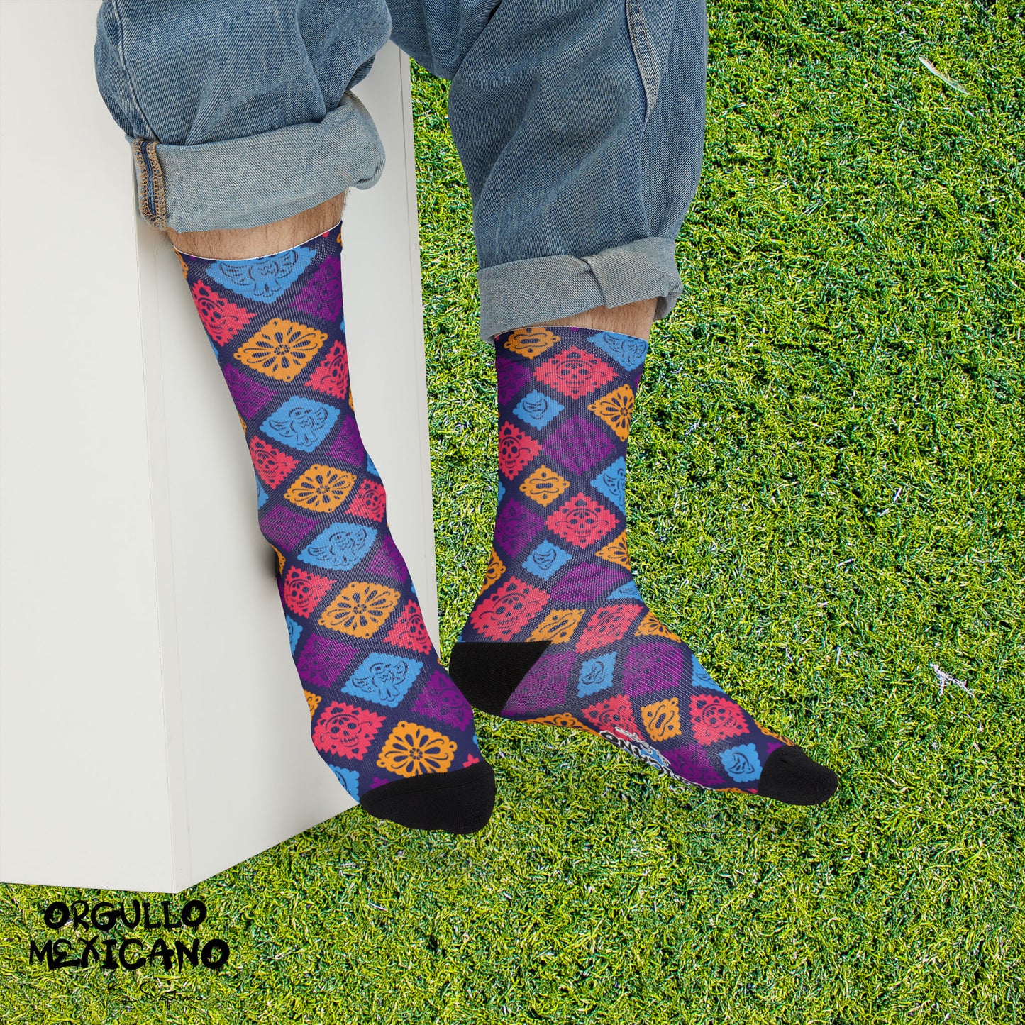 CALCETAS DISEÑO PAPEL PICADO MEXICANO , socks polyester