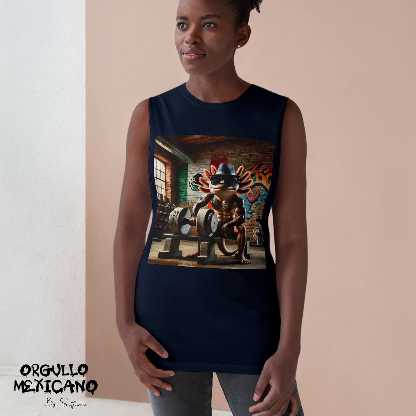 AJOLOTE MEXICANO BODYBUILDING,Unisex Barnard Tank