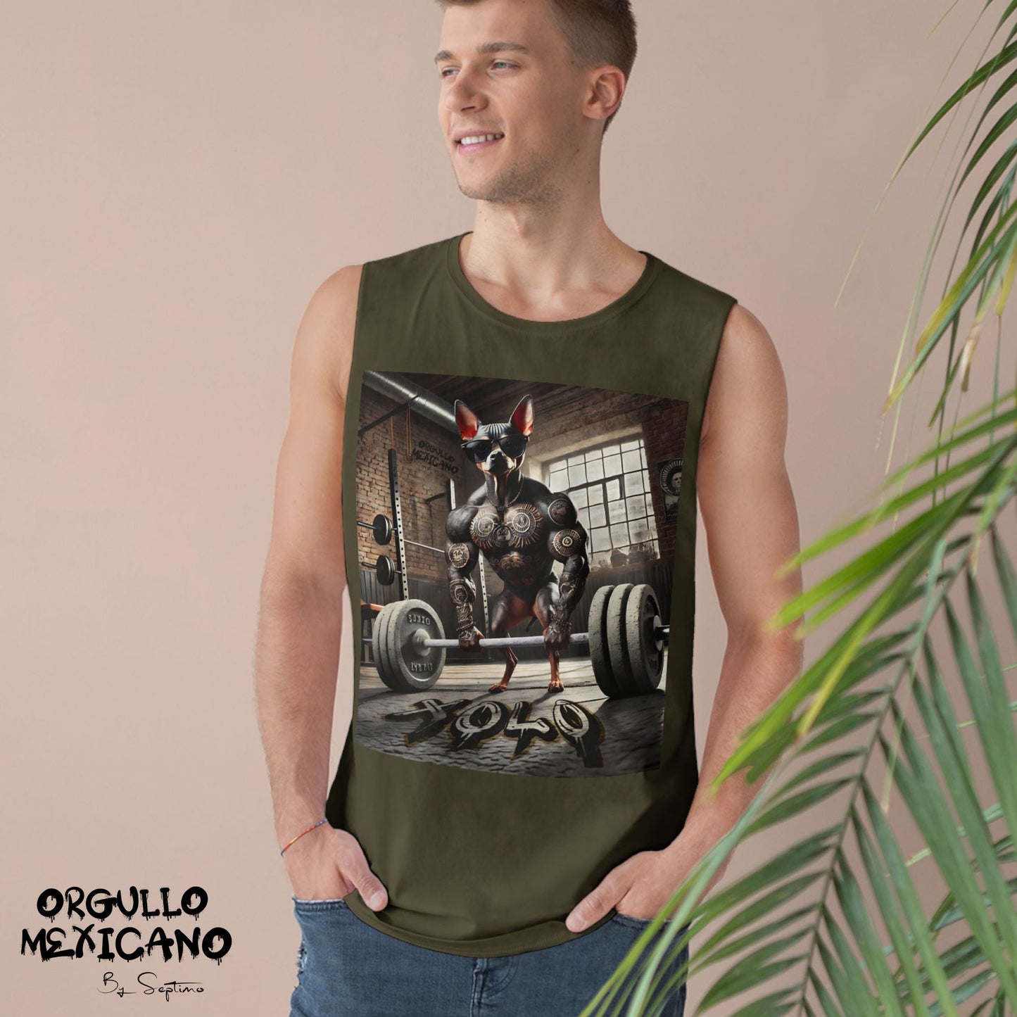 PERRO XOLOITZCUINTLI BODYBUILDING,Unisex Barnard Tank