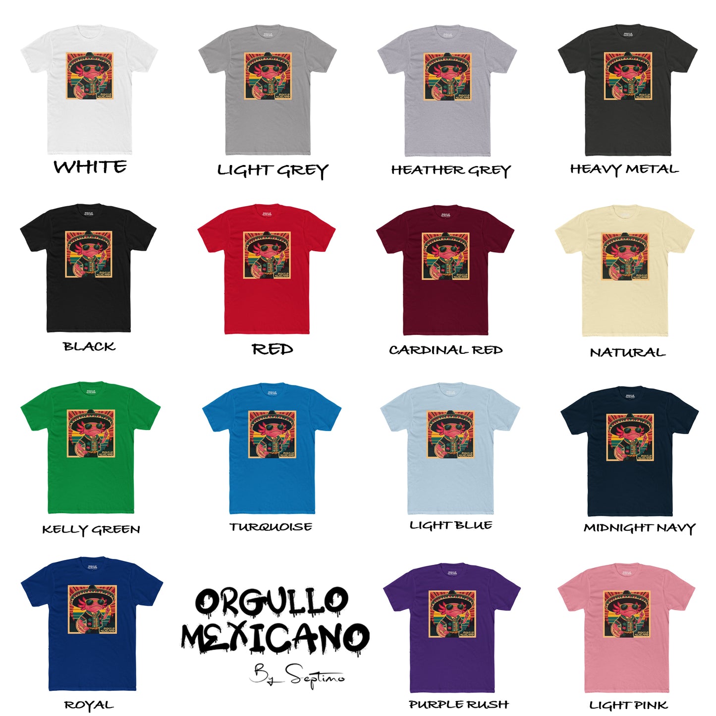 AJOLOTE CHARRO MEXICANO Unisex Cotton Crew Tee