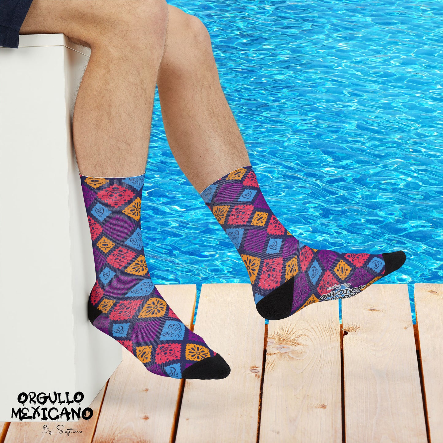 CALCETAS DISEÑO PAPEL PICADO MEXICANO , socks polyester