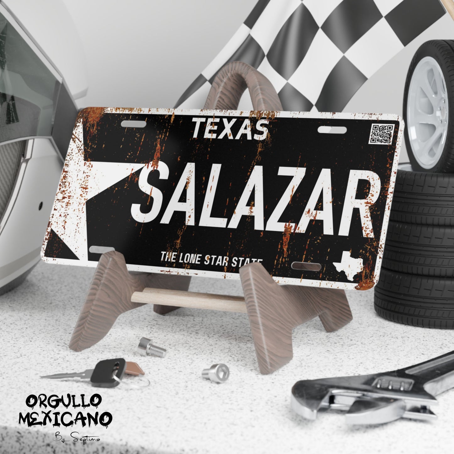 Placa TEXAS  Personalizada con Tu Nombre o Frase | TEXAS BLANCO Y NEGRO |  DISENO NUEVO Y DISENO 0XIDADO - Regalo Exclusivo