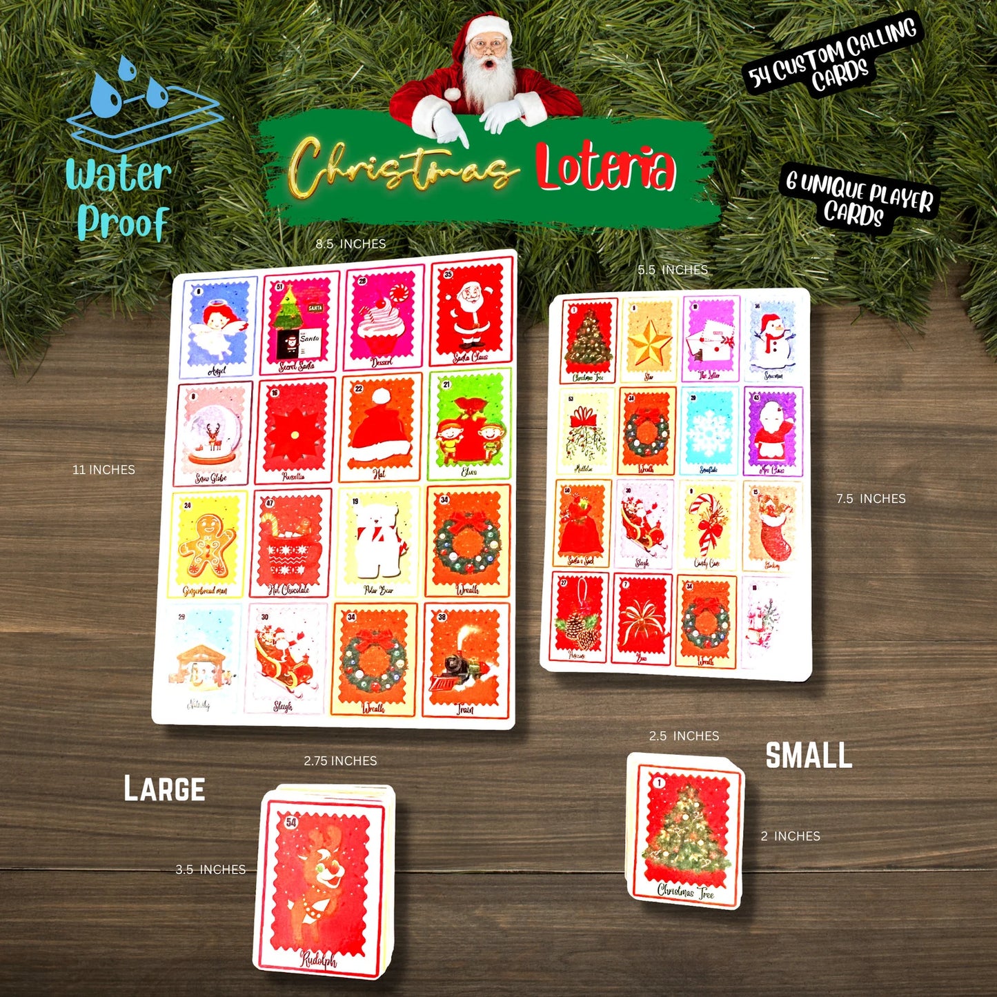 Christmas Games Loteria 54 Board Games - Christmas Games - Christmas Games bingo- Family Fun for the Holiday Season