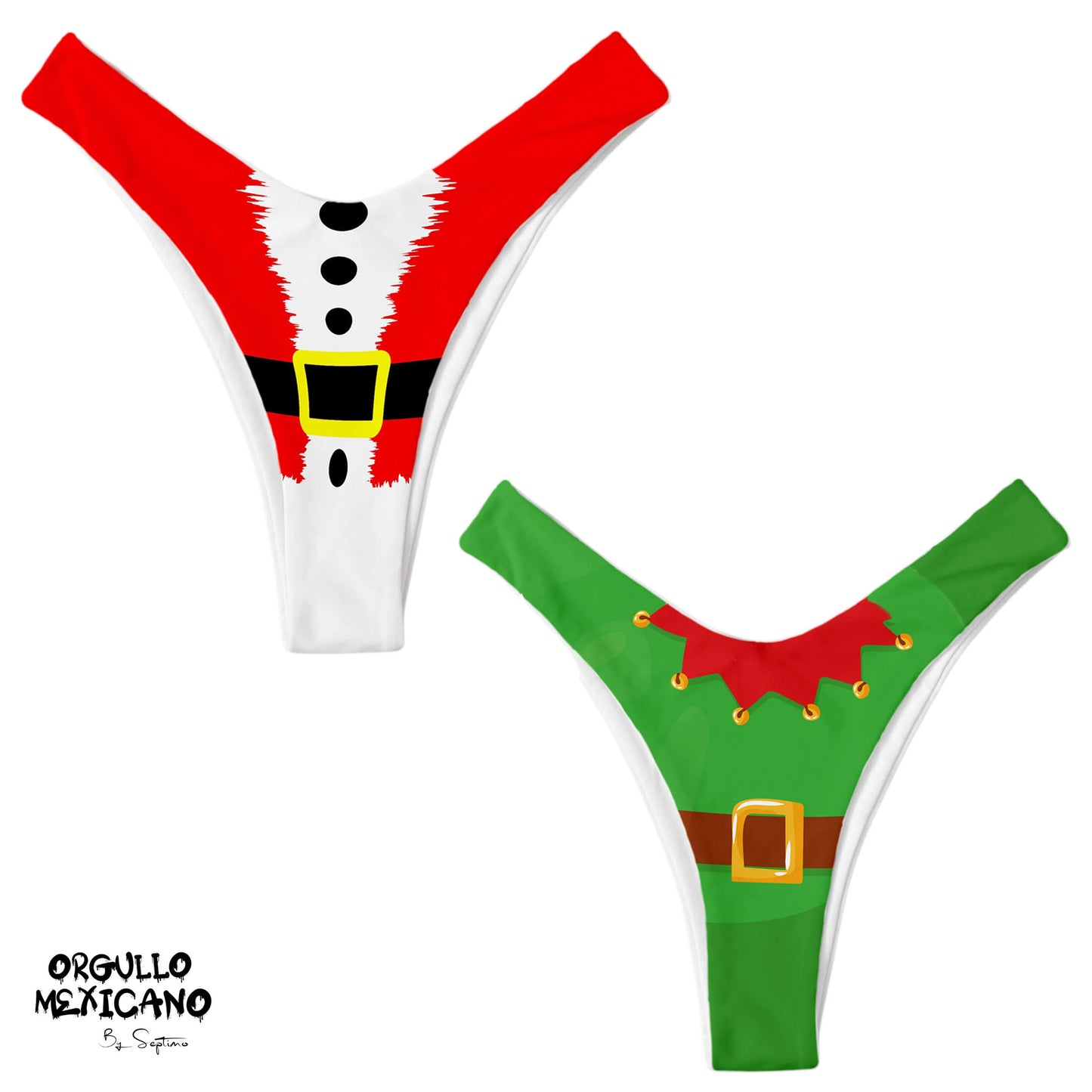 Bikini Diseno Santa Y Elfo corte Sexy Tanga