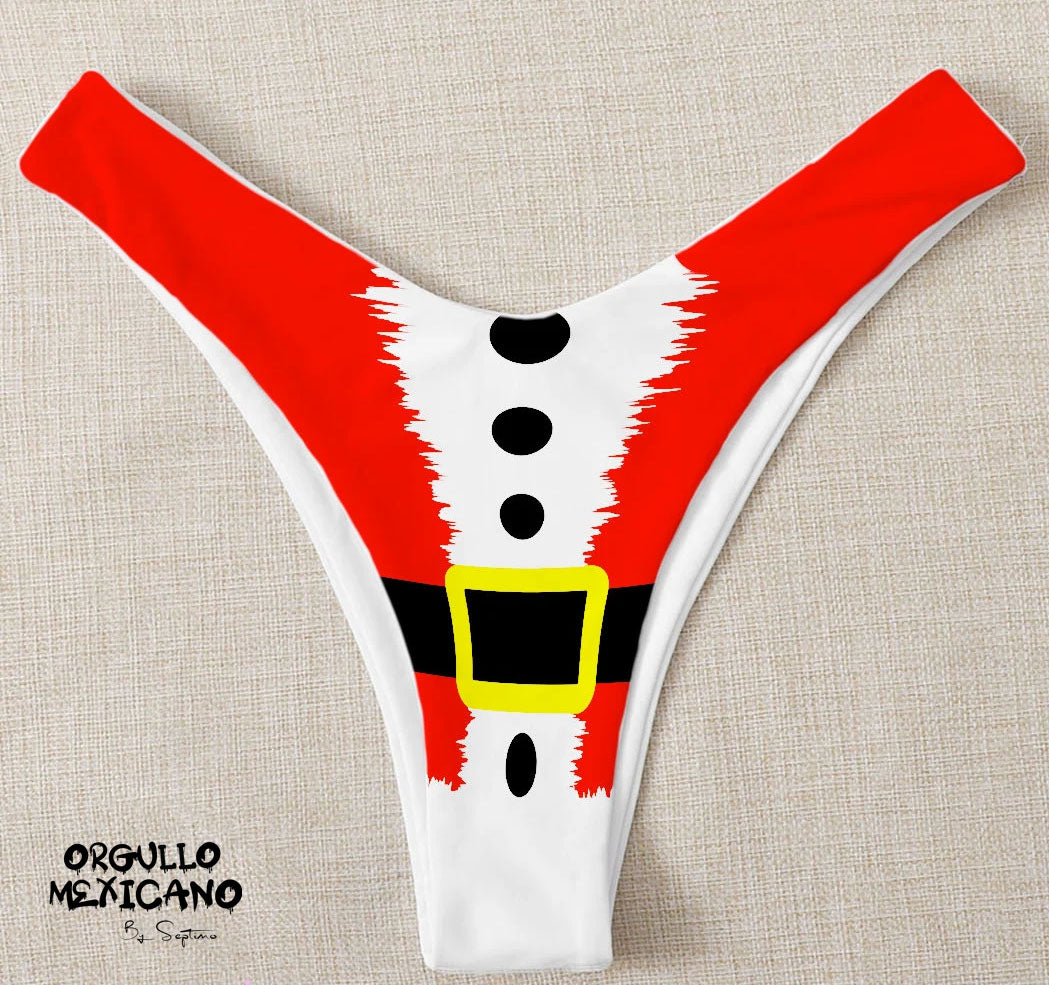 Bikini Diseno Santa Y Elfo corte Sexy Tanga